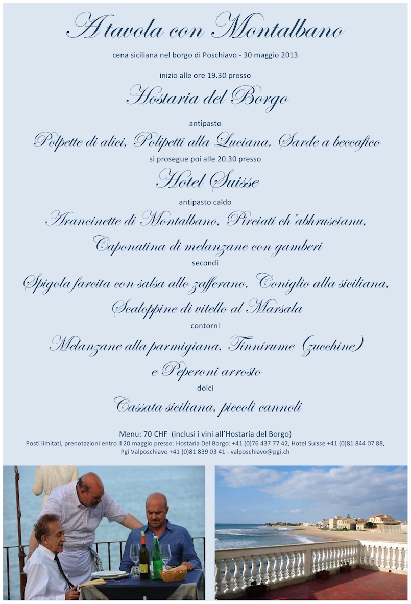 Menù cena siciliana Montalbano