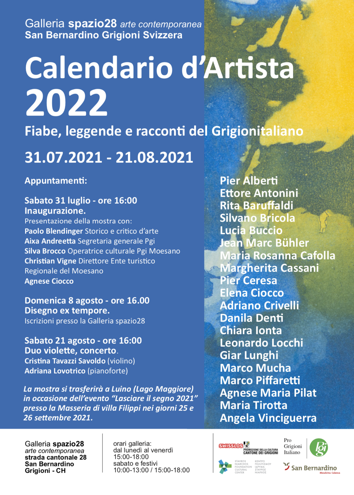 calendario d'artista 