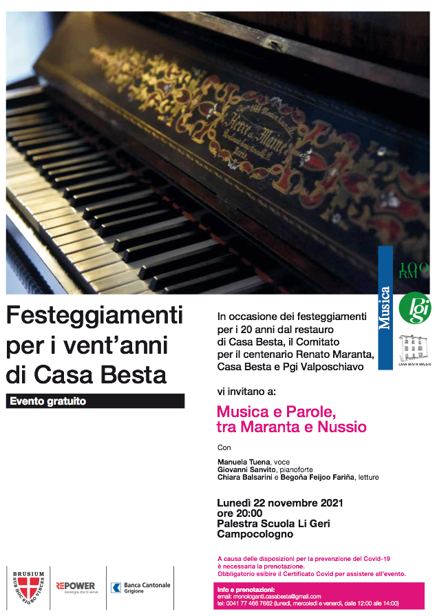 Locandina Musica e Parole, tra Maranta e Nussio