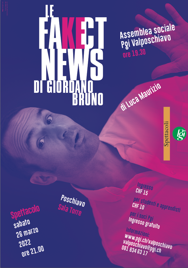 Locandina Le fake news di Giordano Bruno